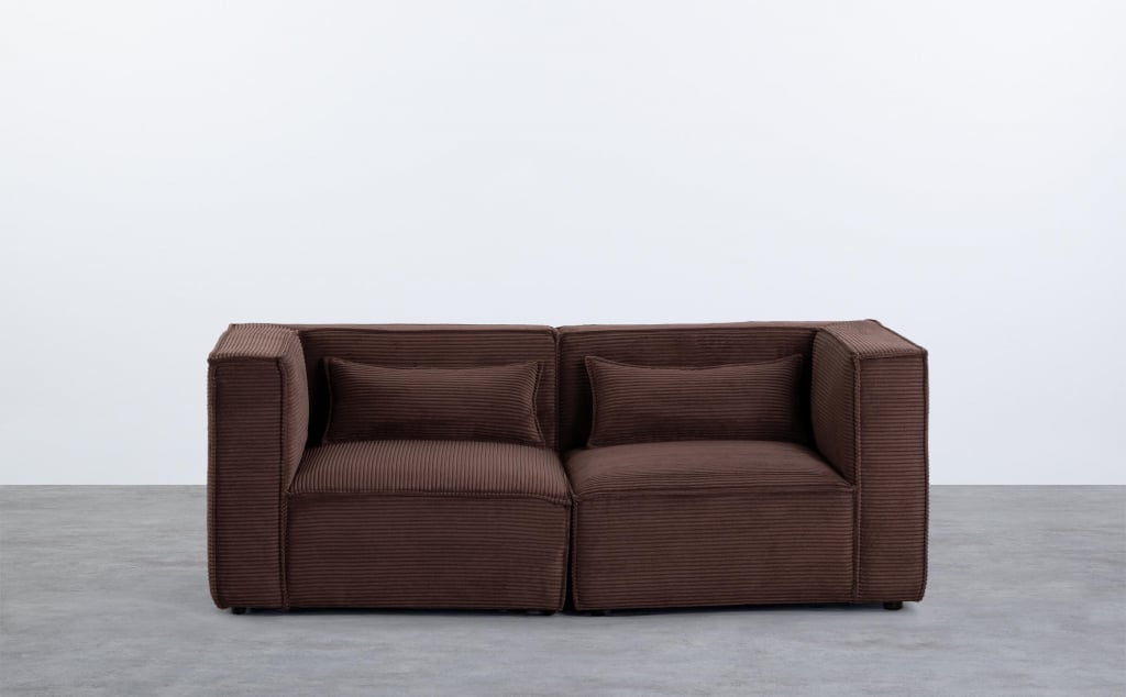 Modulares Ecksofa, 2-Teilig, aus Dickem Kord Kilhe 