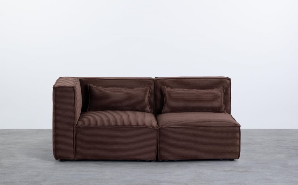 Modulares Ecksofa und Sessel aus Dickem Cord, 2 Teile Kilhe