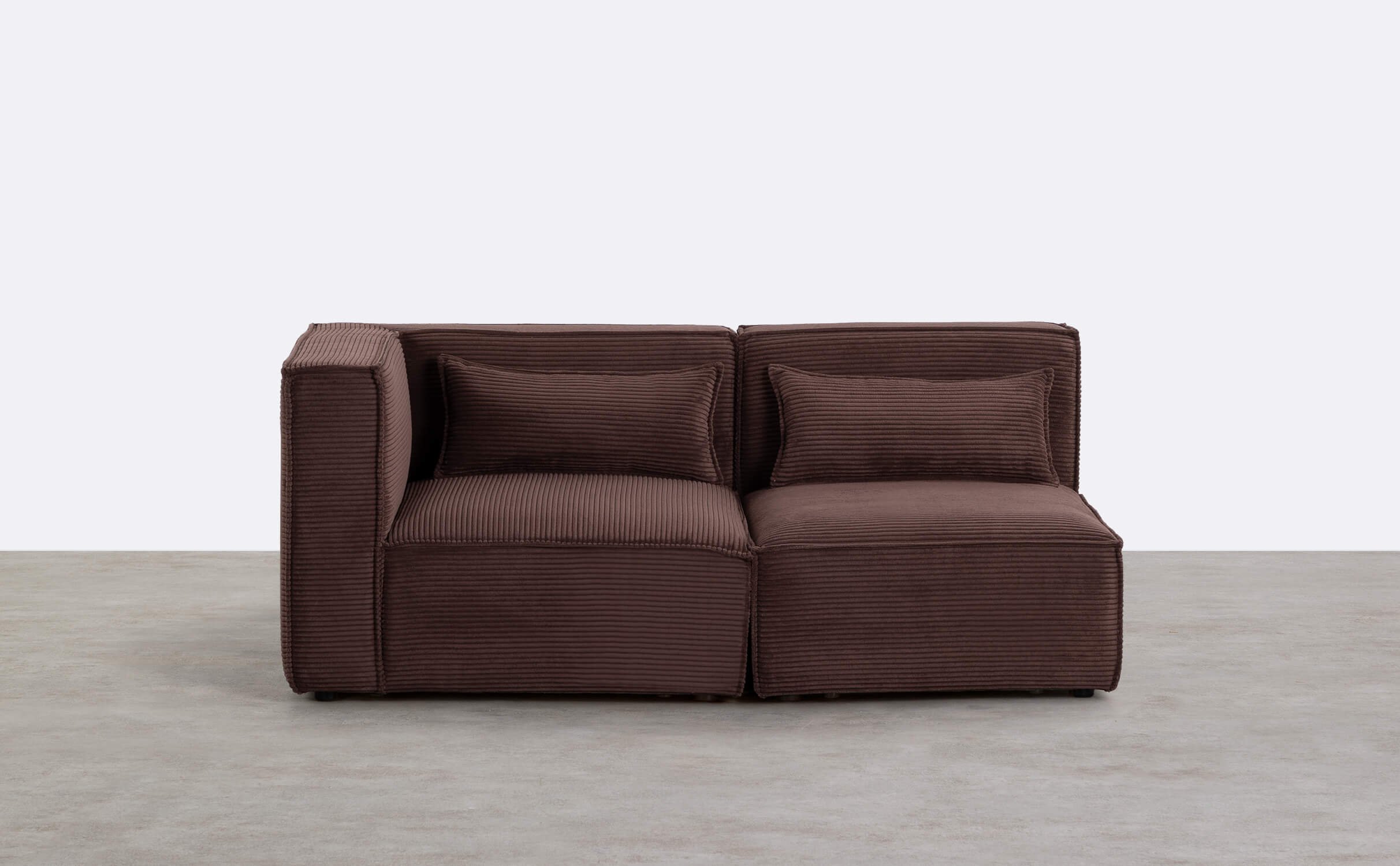 Modulares Ecksofa und Sessel aus Dickem Cord, 2 Teile Kilhe, Galeriebild 1