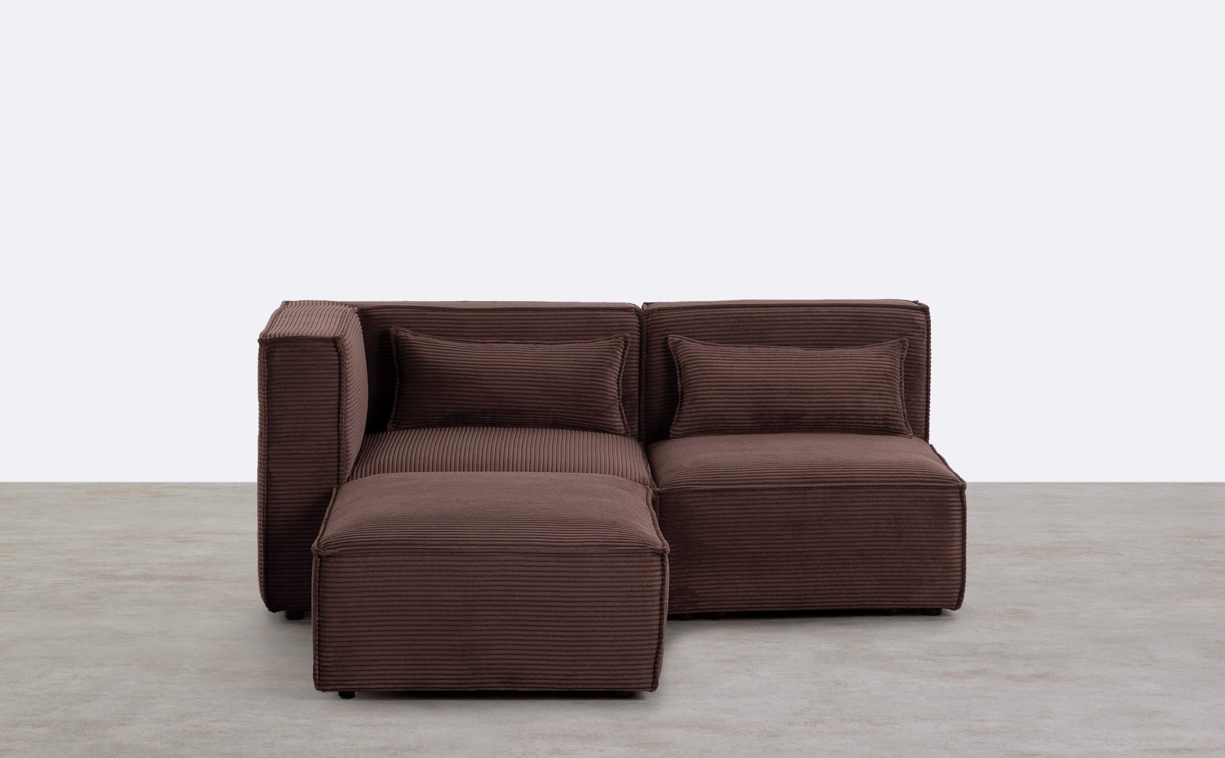 Modulares Zweiteiliges Ecksofa und Sessel mit Dickem Cordbezug Kilhe, Galeriebild 1