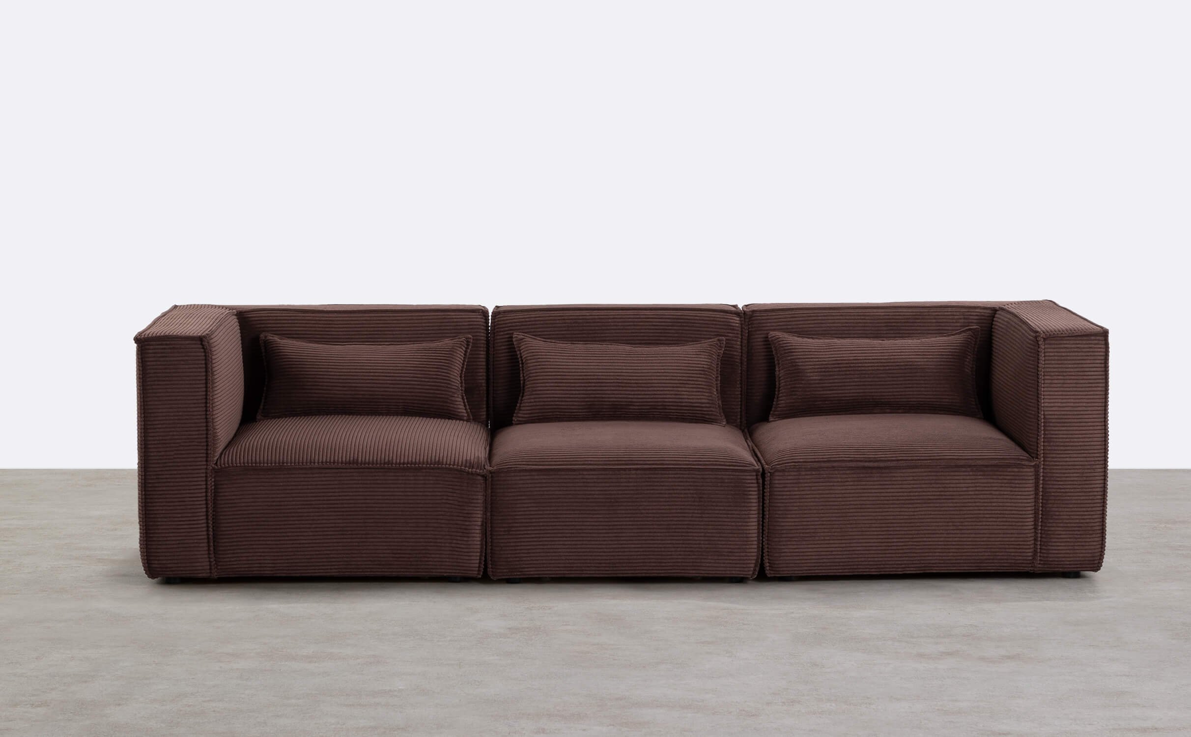 Modulares 3-Teiliges Sofa mit 2 Eckteilen und Sessel aus Dickem Cord Kilhe, Galeriebild 1