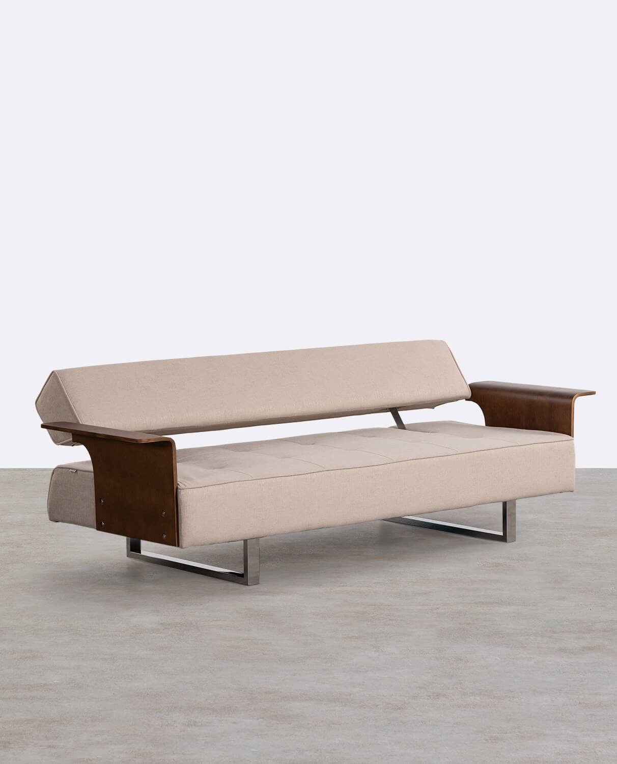 Neue 3-Sitzer-Schlafsofa 70S mit Armlehnen aus Holz und Stoff , Galeriebild 2