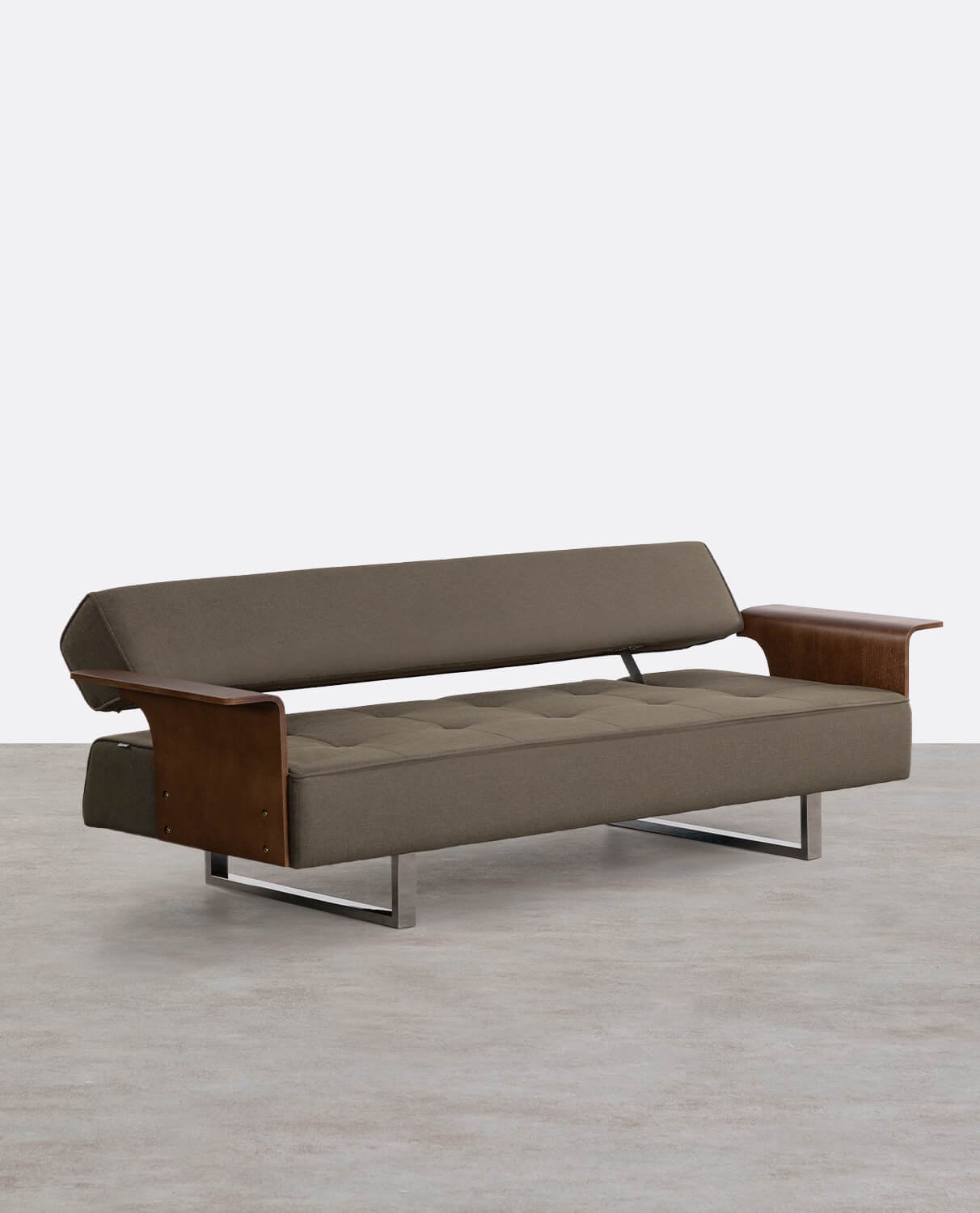 Neue 3-Sitzer-Schlafsofa 70S mit Armlehnen aus Holz und Stoff , Galeriebild 2