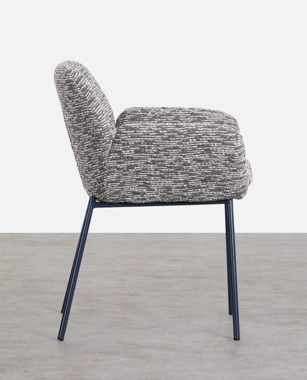 Packen Sie 4 Esszimmerstühle aus Stoff mit Aufdruck und Eider aus Metall , Galeriebild 2