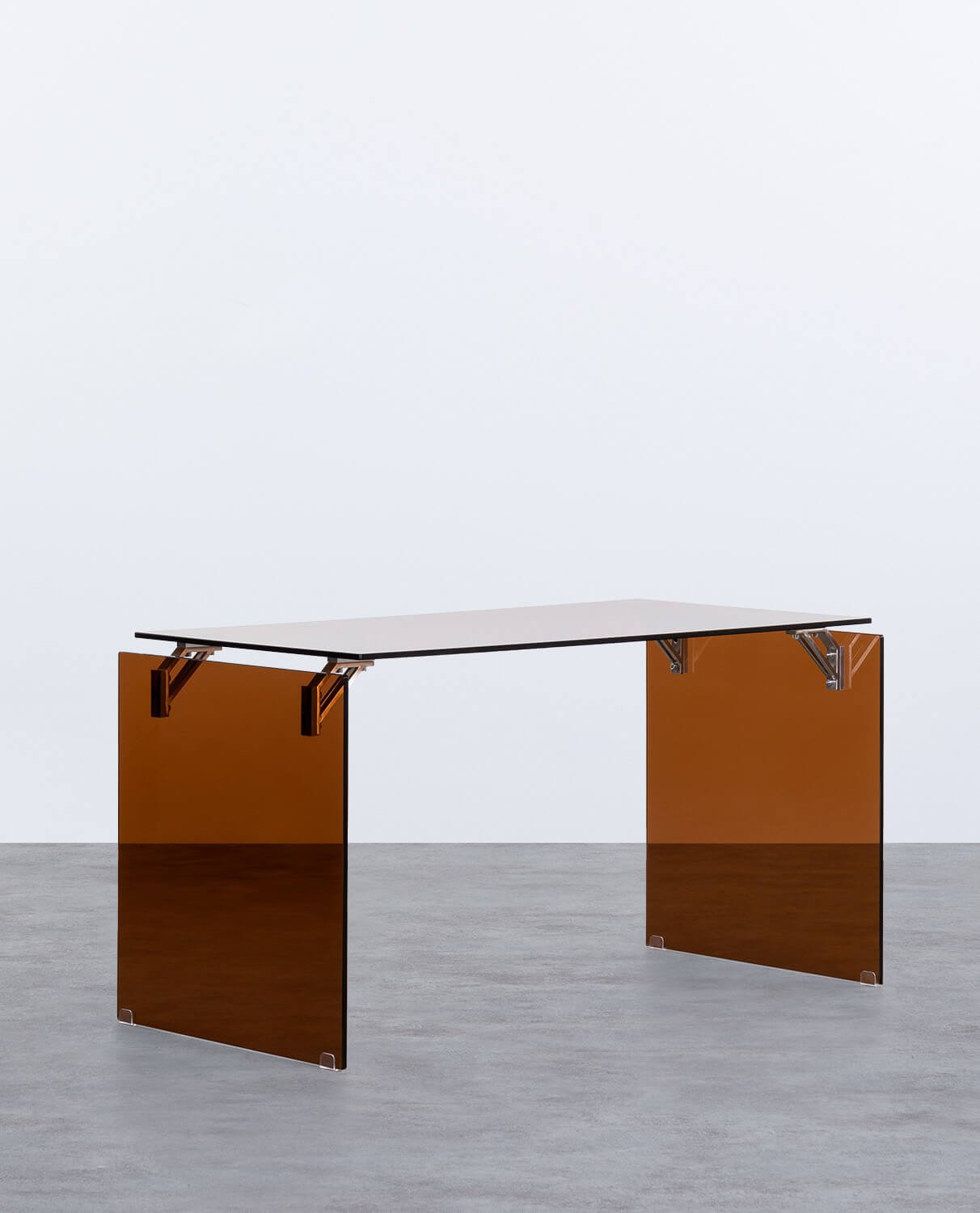 Schreibtisch aus Glas & Edelstahl | Modern & Robust