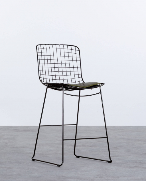 2 Stück hohe Metallhocker (66 cm) mit hoher Rückenlehne Aras 