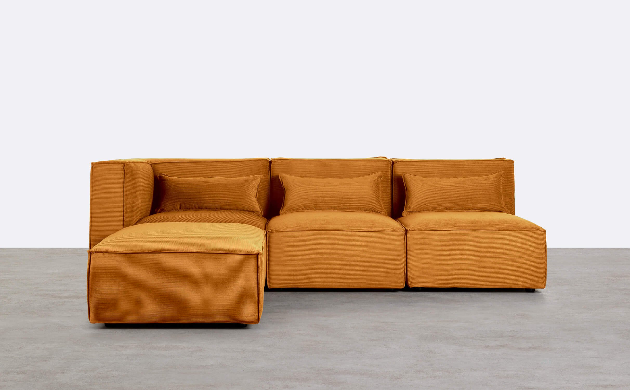 Modulares Sofa 3-Teilig mit 2 Sesseln und Pouf aus Kord Kilhe, Galeriebild 1