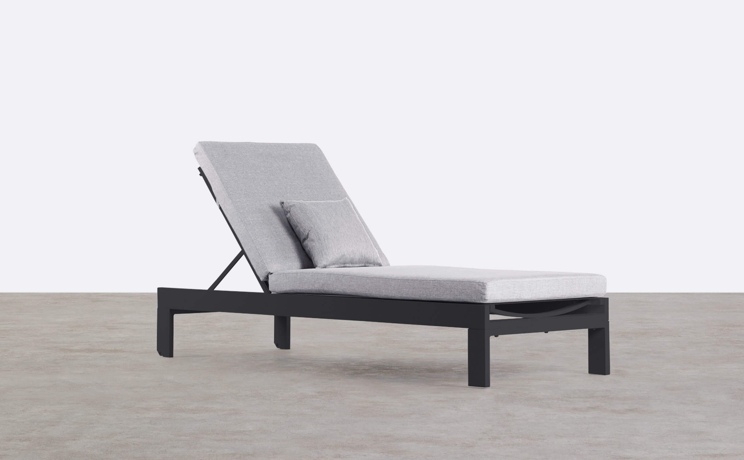 Sonnenliege mit abnehmbarem Kissen und quadratischem Kissen New Kreta, Galeriebild 1