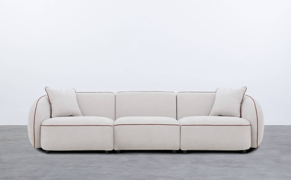 3-Teiliges Modulares Sofa mit 2 Ecken und Ilham-Stoffsessel