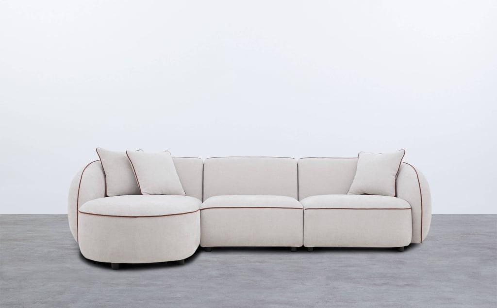 Modulares 3-teiliges Chaiselongue-Sofa mit Eck- und Ilham-Stoffsessel