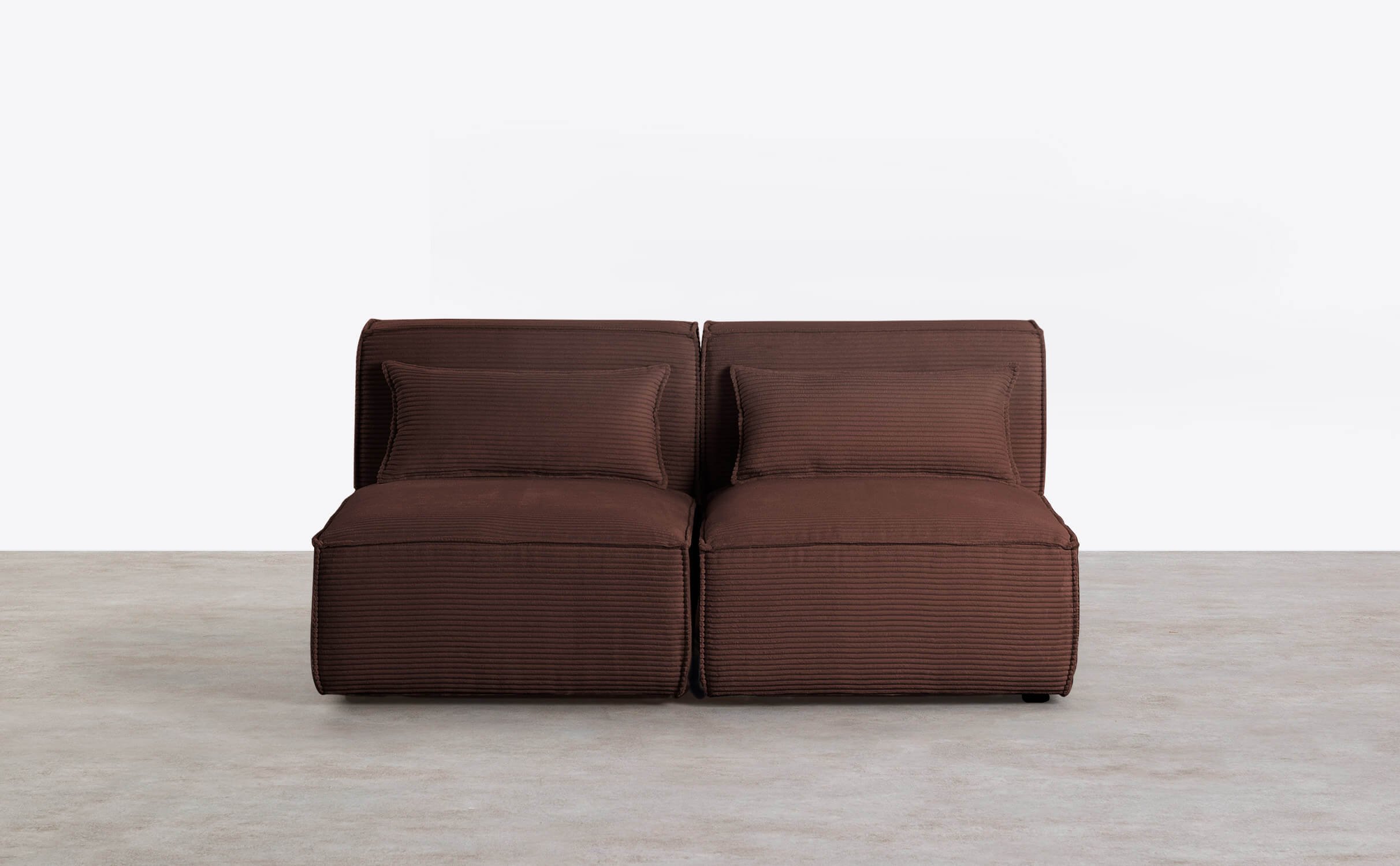 Modulares 2er-Sofa aus Dickem Kord-Kilhe, Galeriebild 1