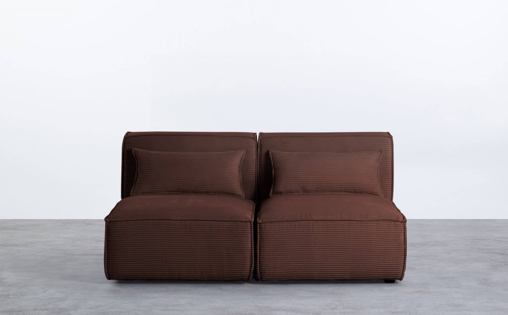 Modulares 2er-Sofa aus Dickem Kord-Kilhe