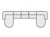 5-teiliges modulares Sofa mit 2 Chaiselongues aus Ilham-Stoff 
