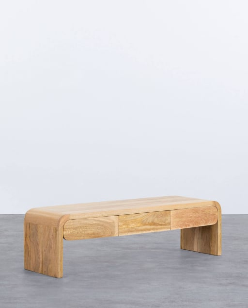 TV-Schrank aus Vanile-Mangoholz mit 3 Schubladen