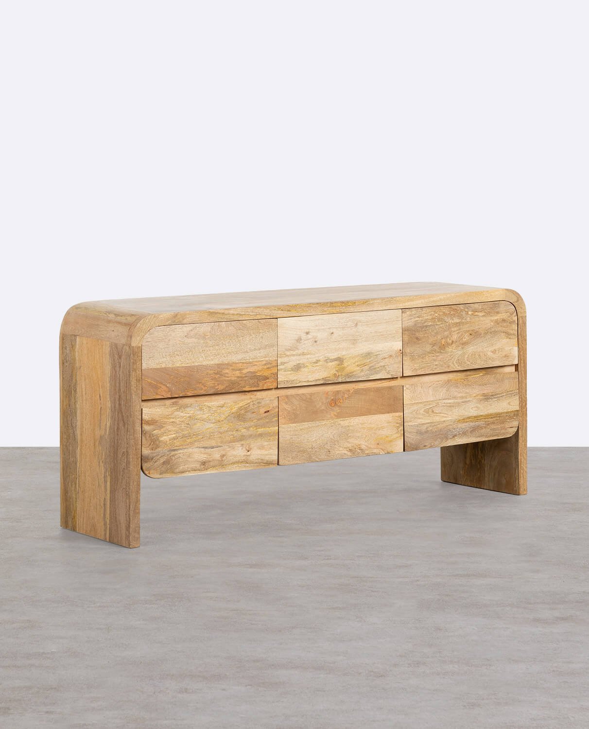 Niedriges Sideboard mit 6 Schubladen aus Vanile-Mangoholz , Galeriebild 1