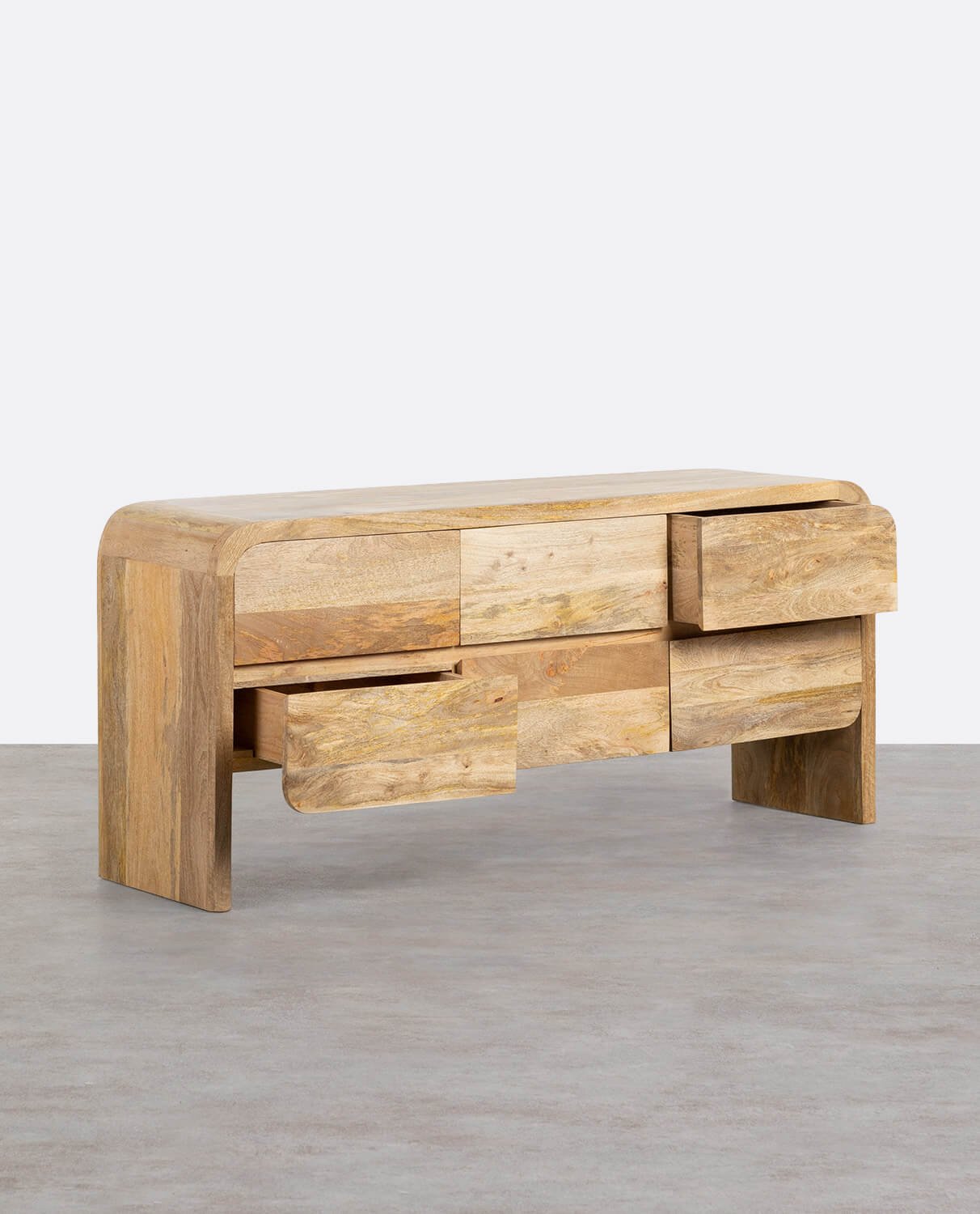 Niedriges Sideboard mit 6 Schubladen aus Vanile-Mangoholz , Galeriebild 2