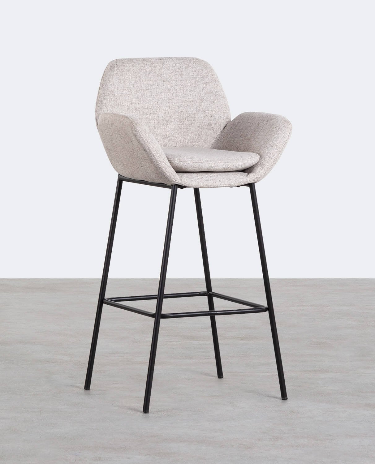 Packen Sie 4 Hohe Hocker aus Metall und Stoff (77 cm) Eider, Galeriebild 1