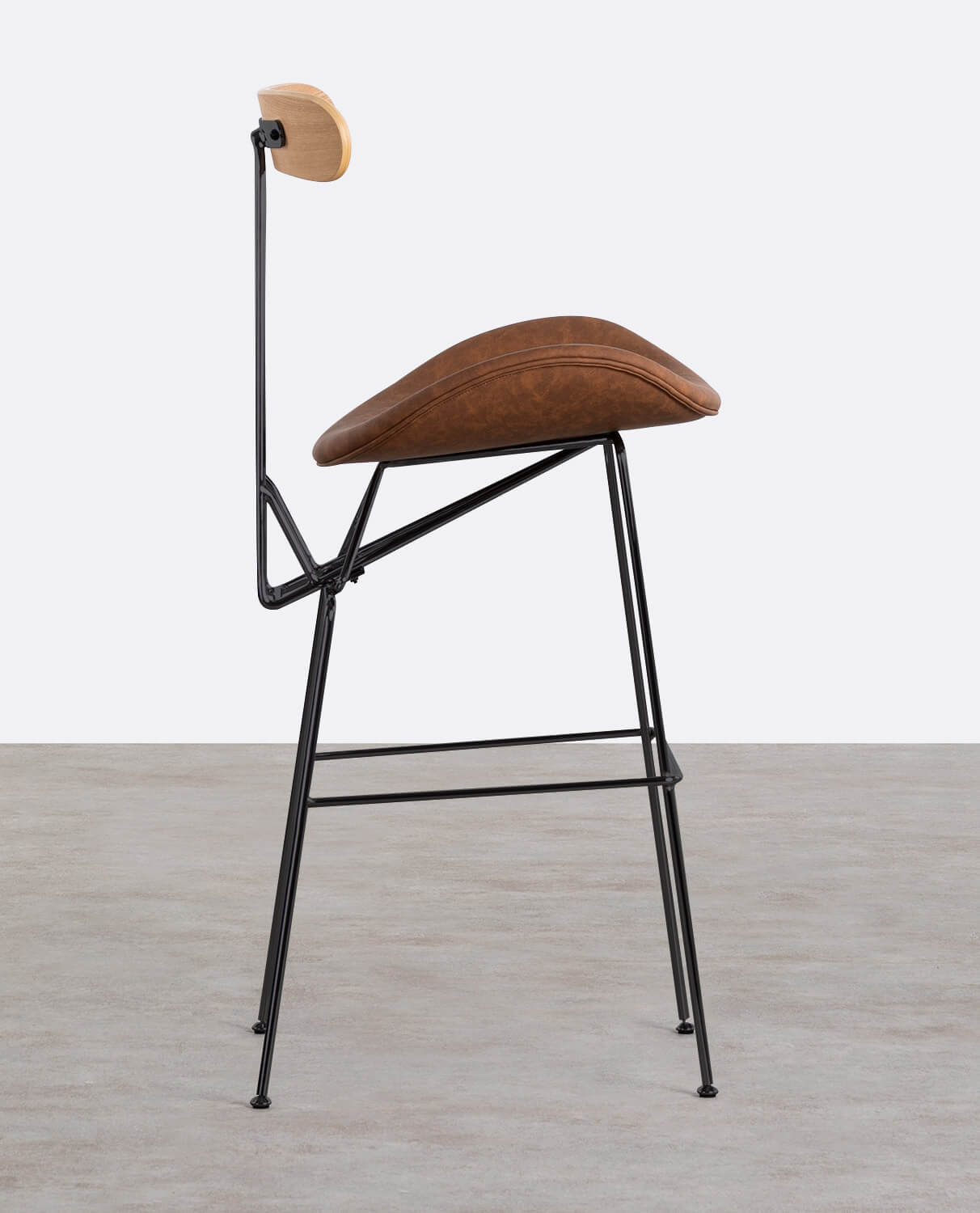 Pack Sie 4 Hohe Hocker aus Kunstleder und Holz (76 cm) Brunela, Galeriebild 2