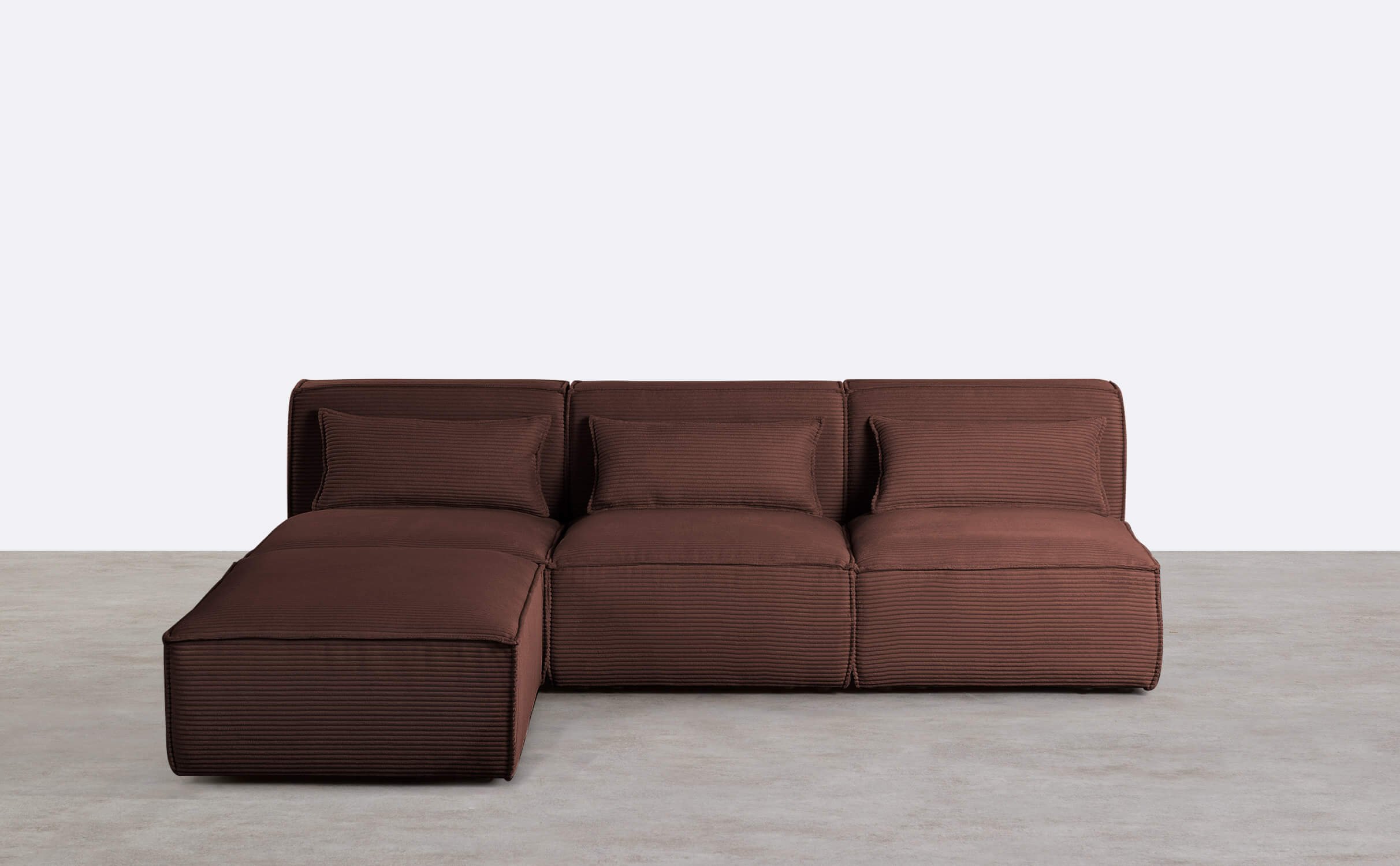 Modulares 3-Teiliges Sofa mit Dickem Kord-Puff Kilhe, Galeriebild 1