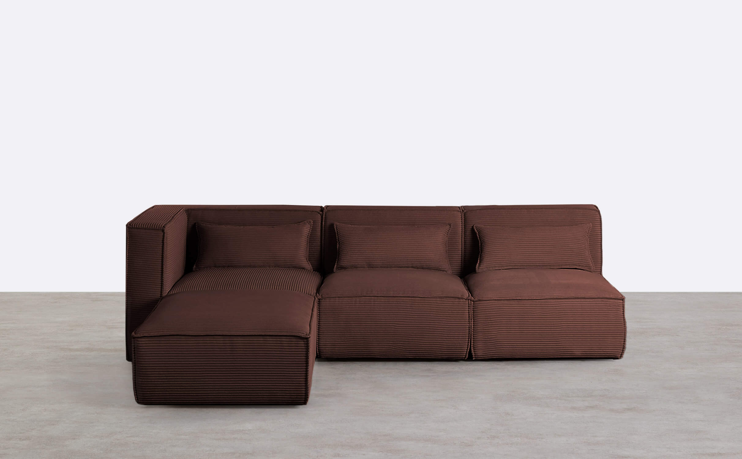 Modulares Dreiteiliges Ecksofa mit 2 Sesseln und Einem Hocker mit Kordelzug Kilhe, Galeriebild 1