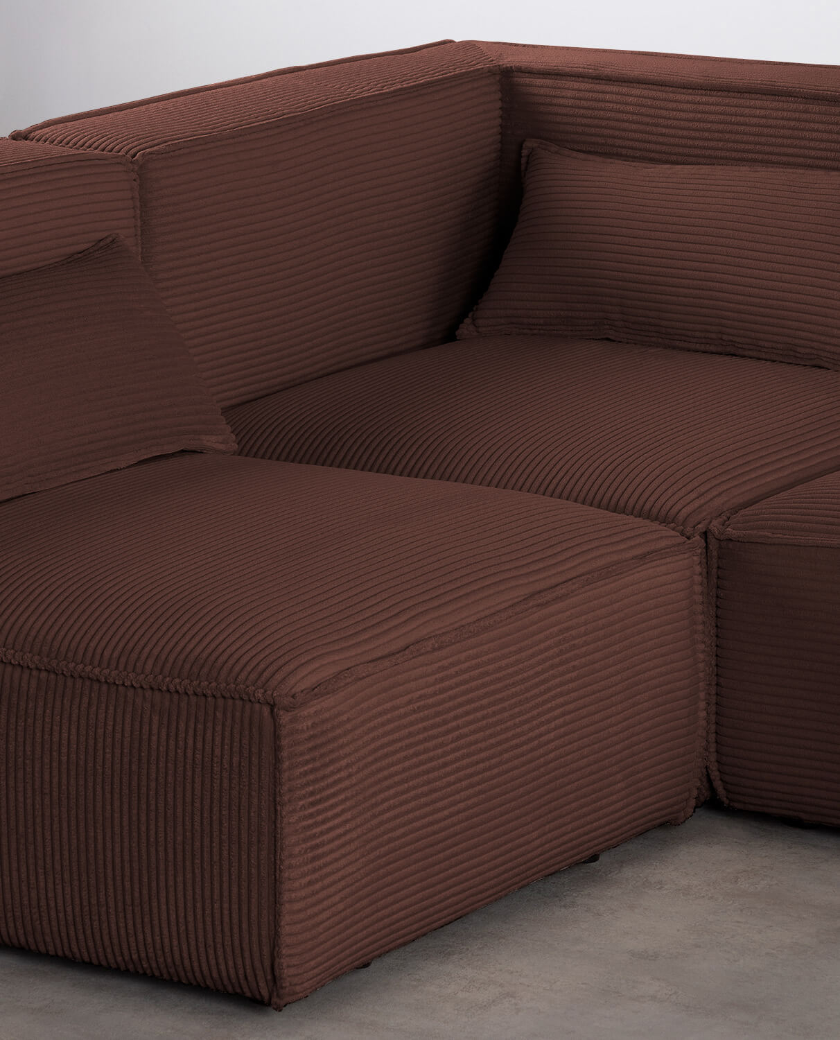 5-teiliges modulares Sofa Kilhe mit 2 dicken Cord-Eckstühlen, Galeriebild 2