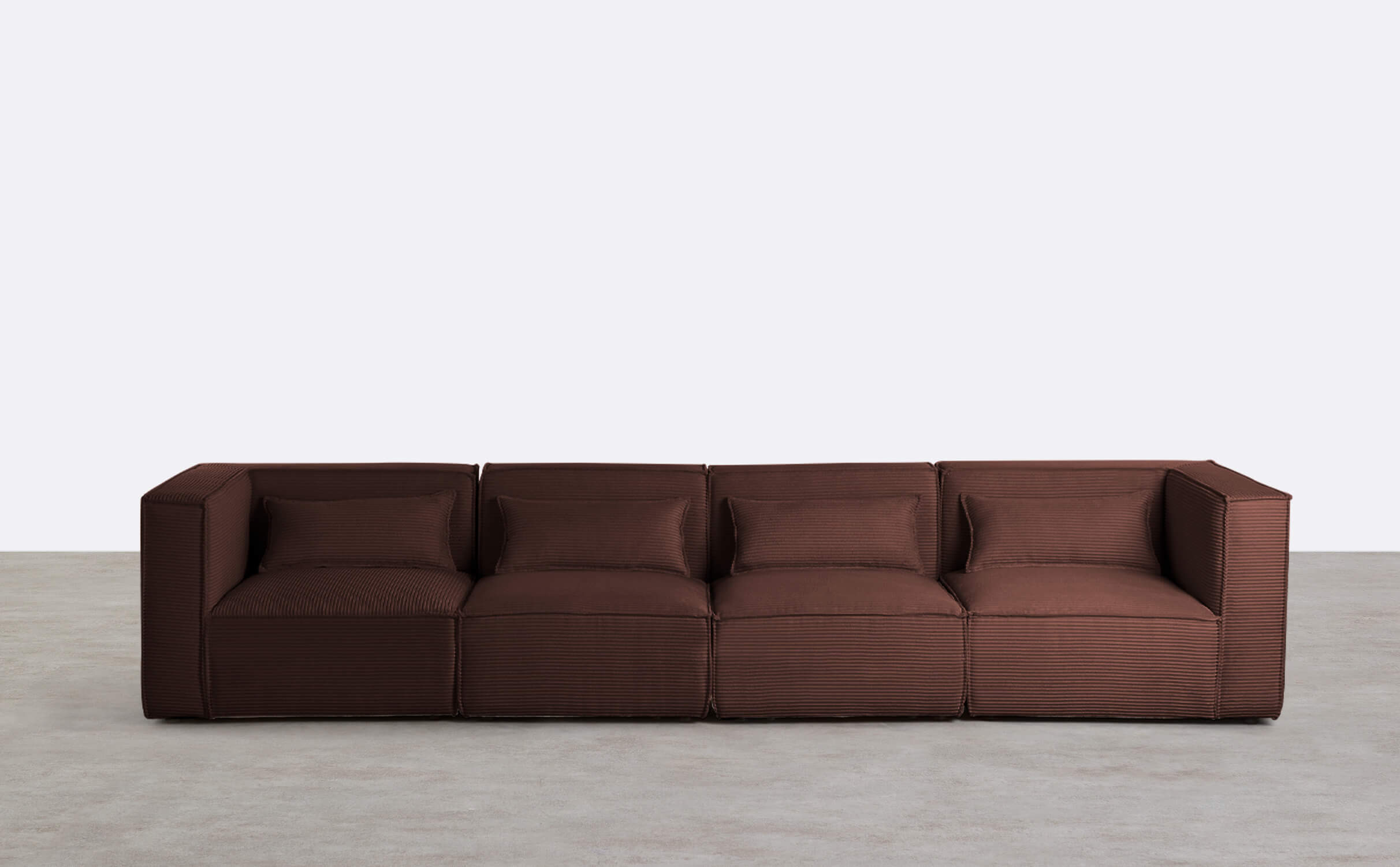 4-Tlg. Modulares Sofa mit 2 Ecksesseln aus Dickem Kord Kilhe, Galeriebild 1