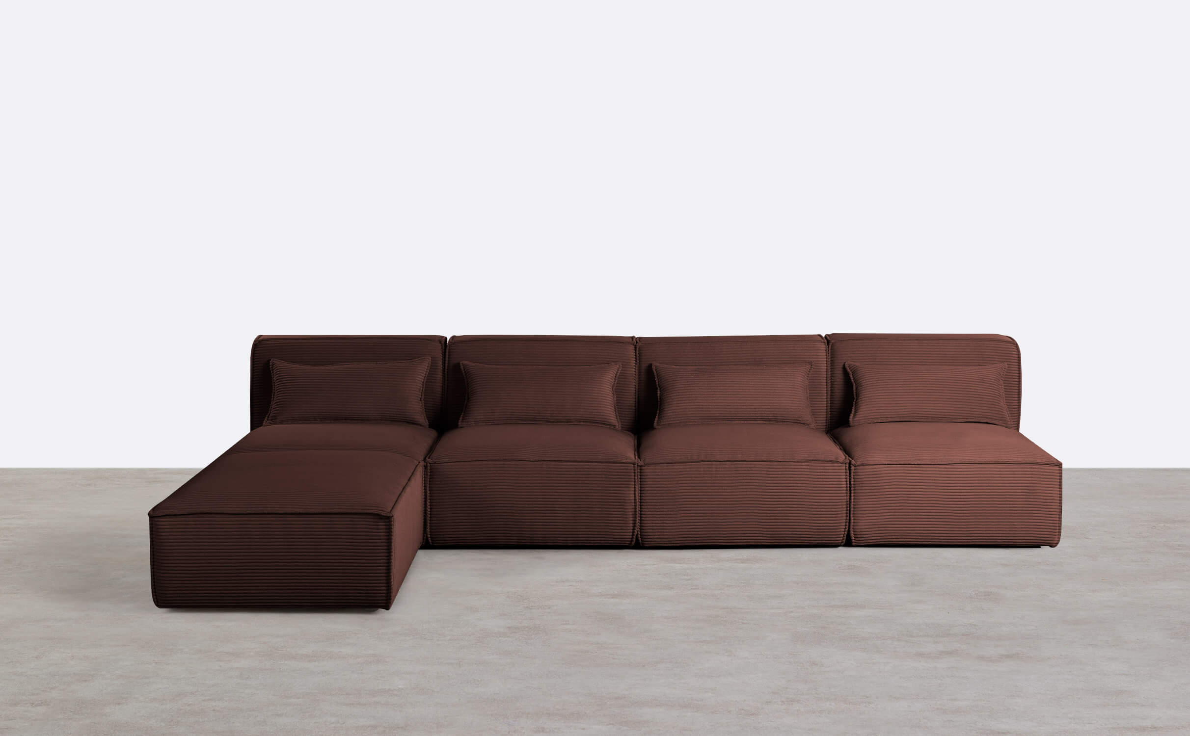 Modulares 4-Teiliges Sofa mit Dickem Kord-Puffsessel Kilhe, Galeriebild 1