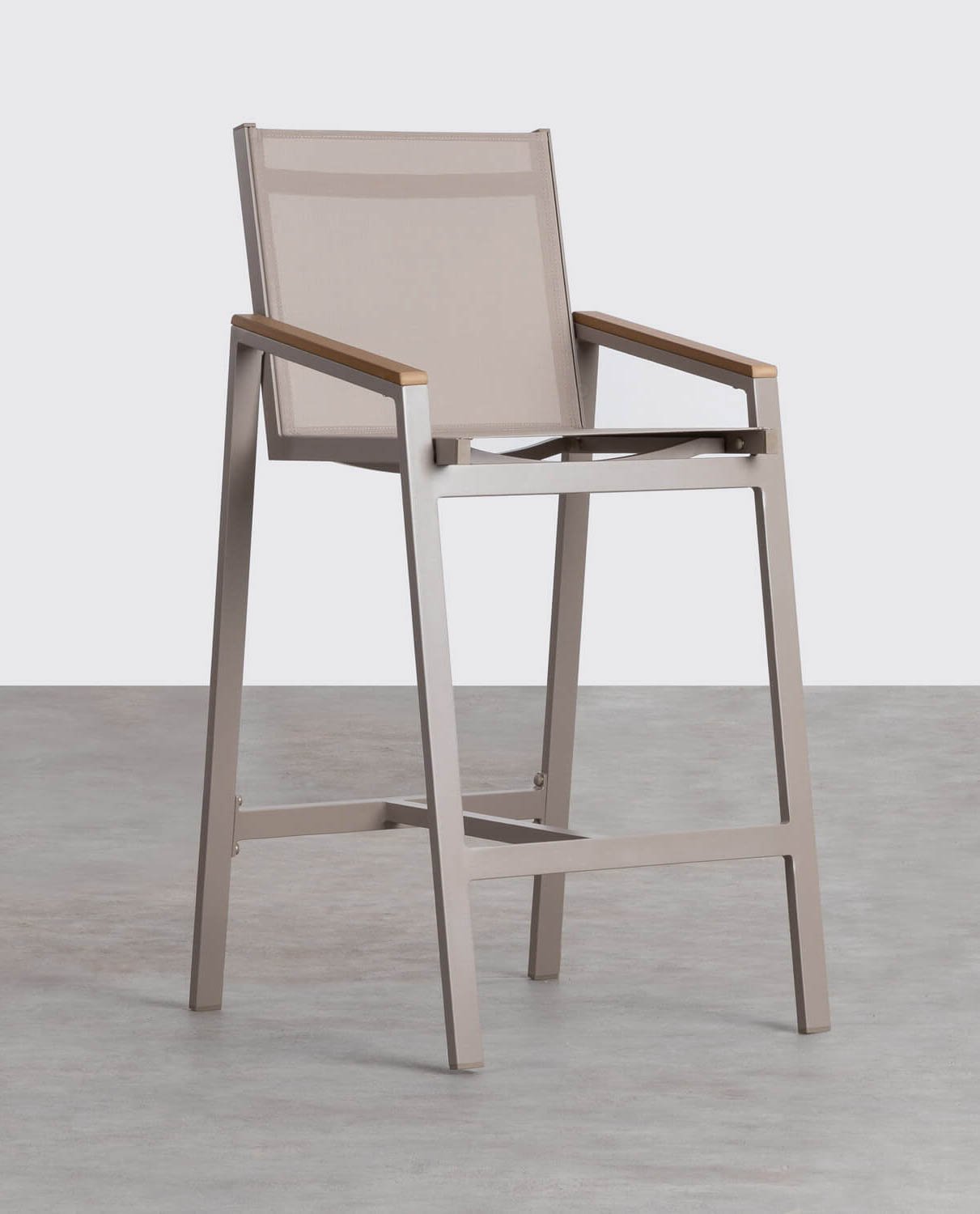 Packen Sie 4 Hohe Aluminium-Außenhocker (74,5 cm) Korce, Galeriebild 1