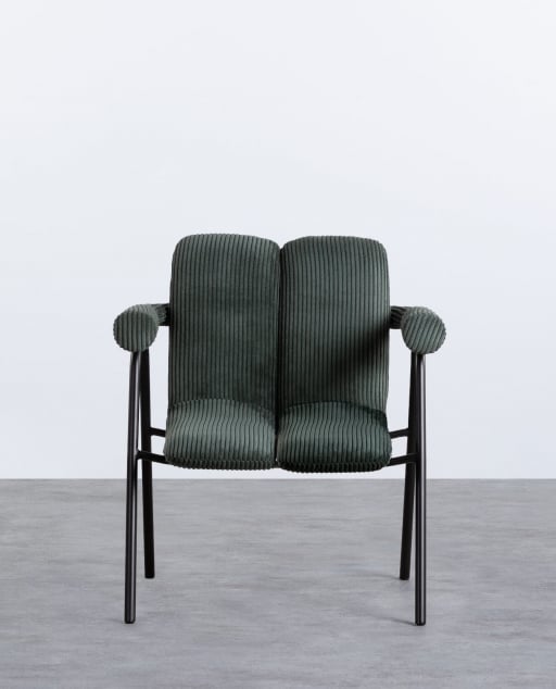 Packen Sie 2 Elles-Sessel aus Dickem Cord und Metall