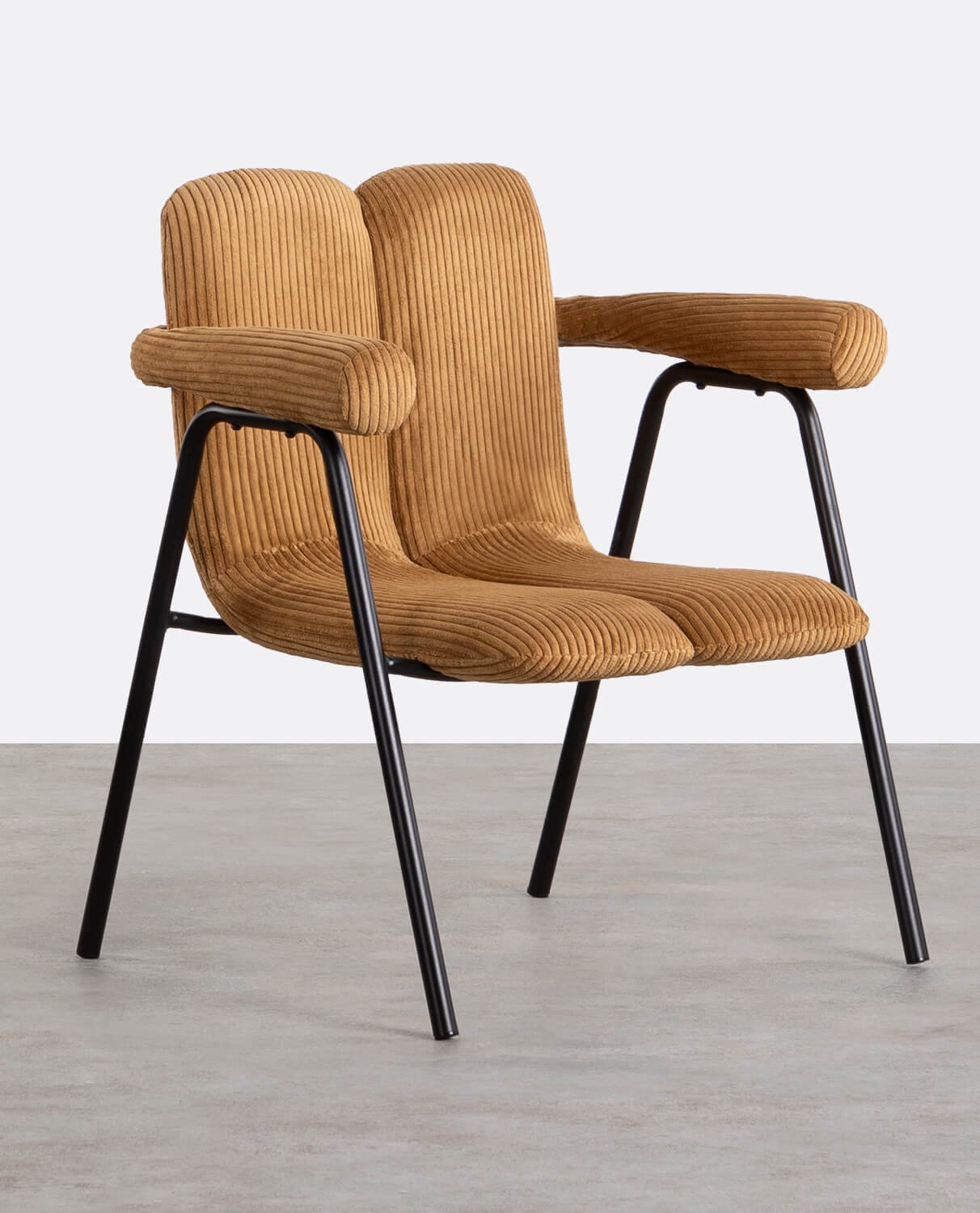 Packen Sie 2 Elles-Sessel aus Dickem Cord und Metall, Galeriebild 1