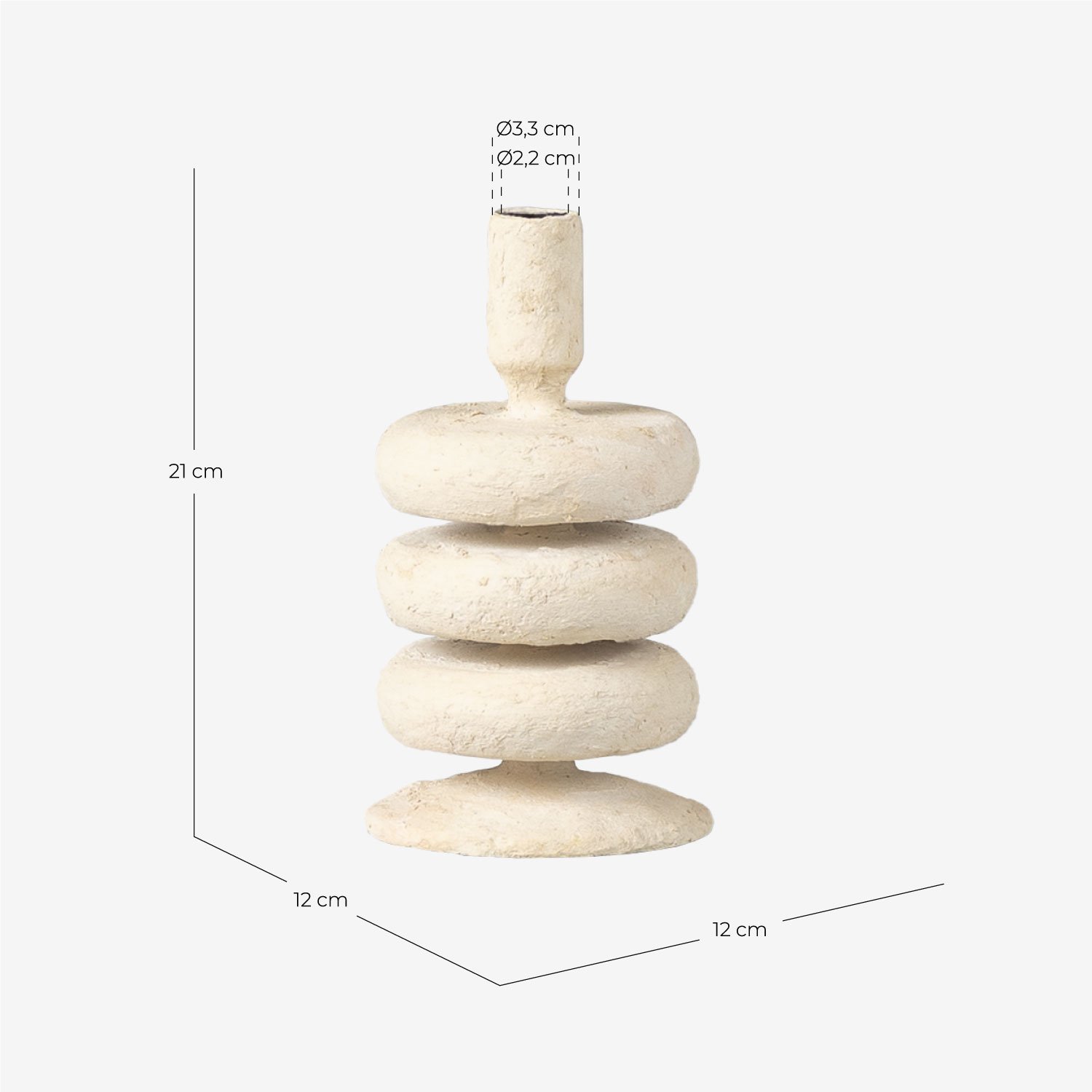 Kerzenständer aus Metall (21 cm) Lucio, Maße