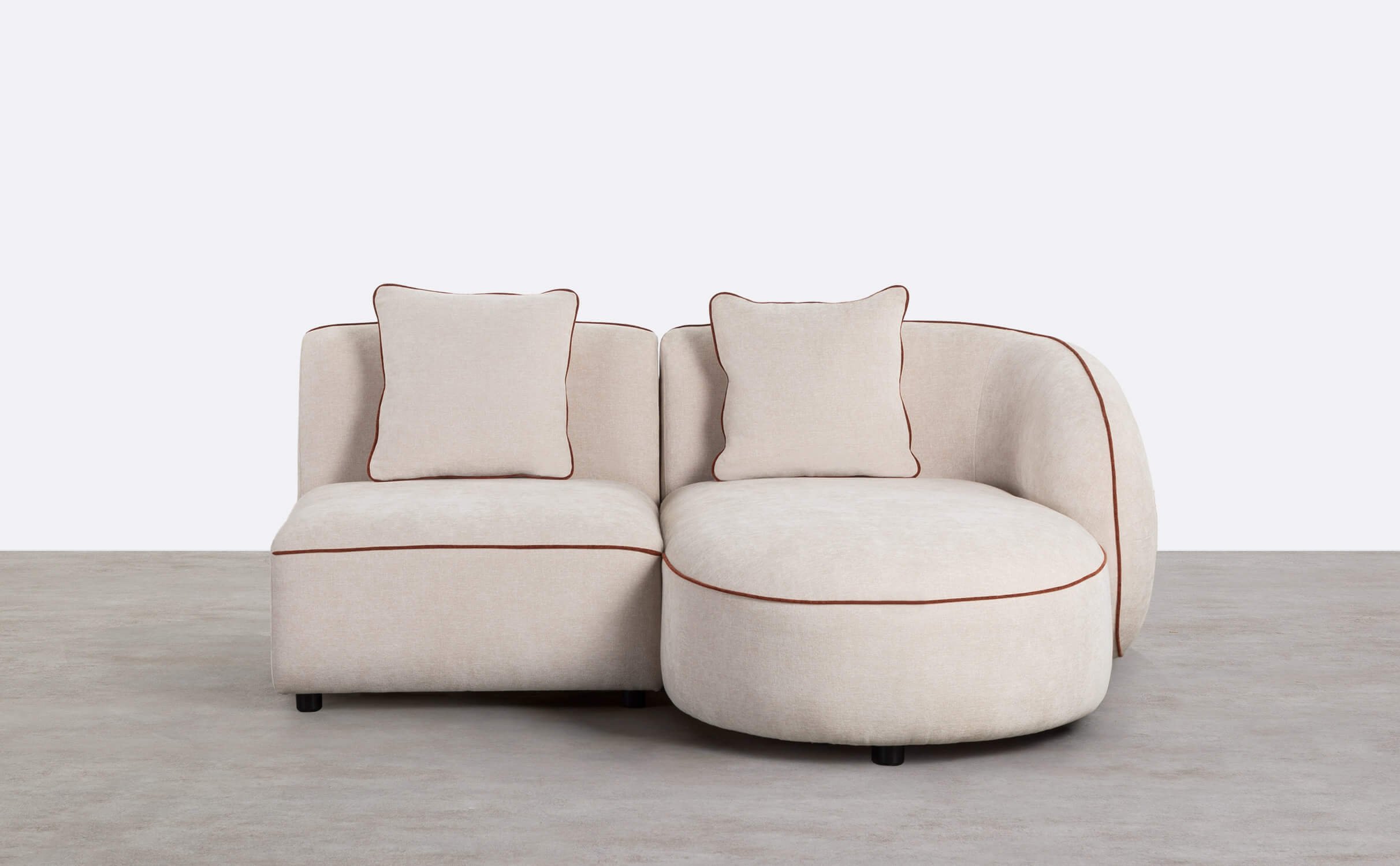 Modulares 2-teiliges Chaiselongue-Sofa mit Ilham-Stoffsessel, Galeriebild 1