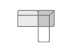 Modulares Gartensofa 2-teilig, 2-Sitzer-Sofa und Ecksofa mit Stoff-Pouf Lagos