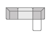 Modulares Gartensofa, 3-teilig mit 2 Ecken und 2-Sitzer-Sofa mit Lagos-Stoffbezug