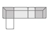 4-teiliges Modulares Eckgartensofa mit 2-Sitzer-Sofa und Sessel mit Lagos-Stoffbezug