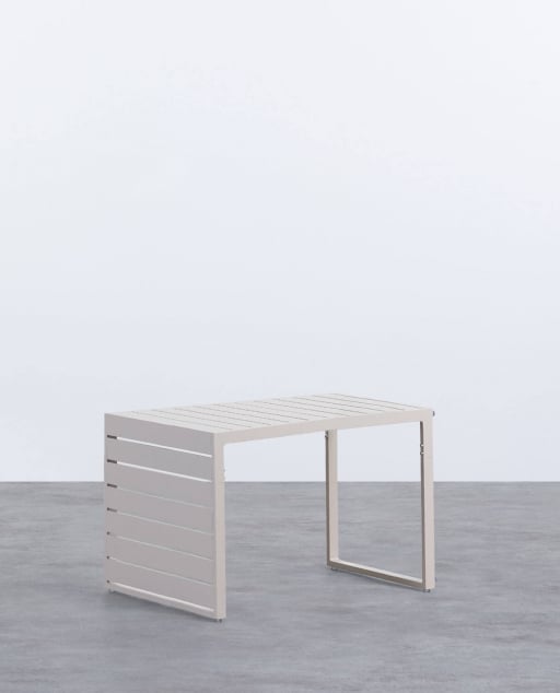 Aluminium Couchtisch (72x45 cm) Kreta - Weiß Alabaster
