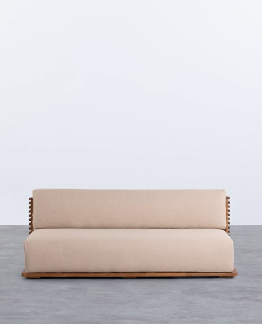 3-Sitzer-Gartensofa Hazan aus Akazienholz mit Stoffkissen