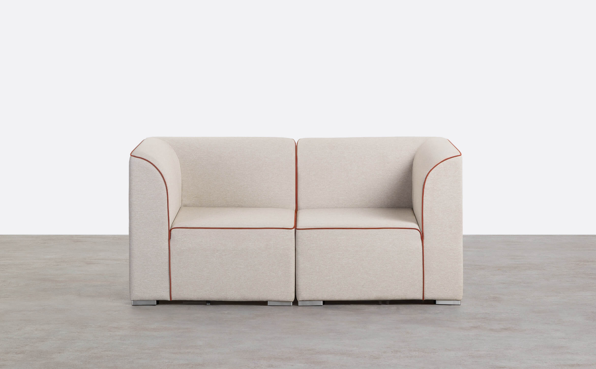 Modulares Gartensofa mit 2 Eckstücken aus Lagos-Stoff, Galeriebild 1