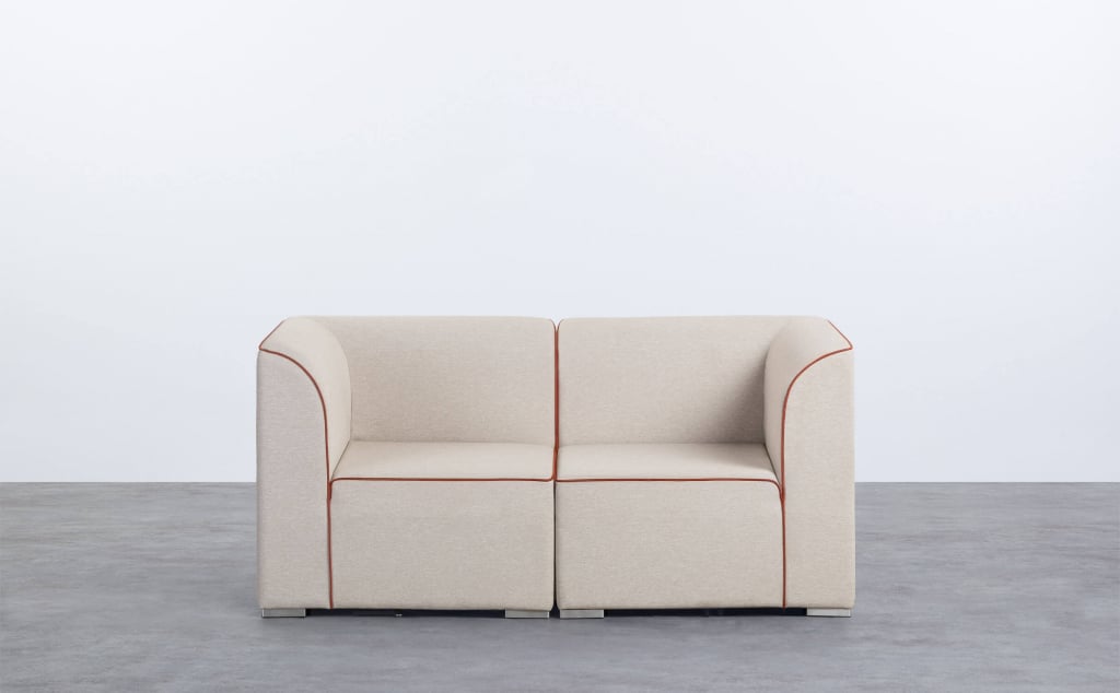 Modulares Gartensofa mit 2 Eckstücken aus Lagos-Stoff