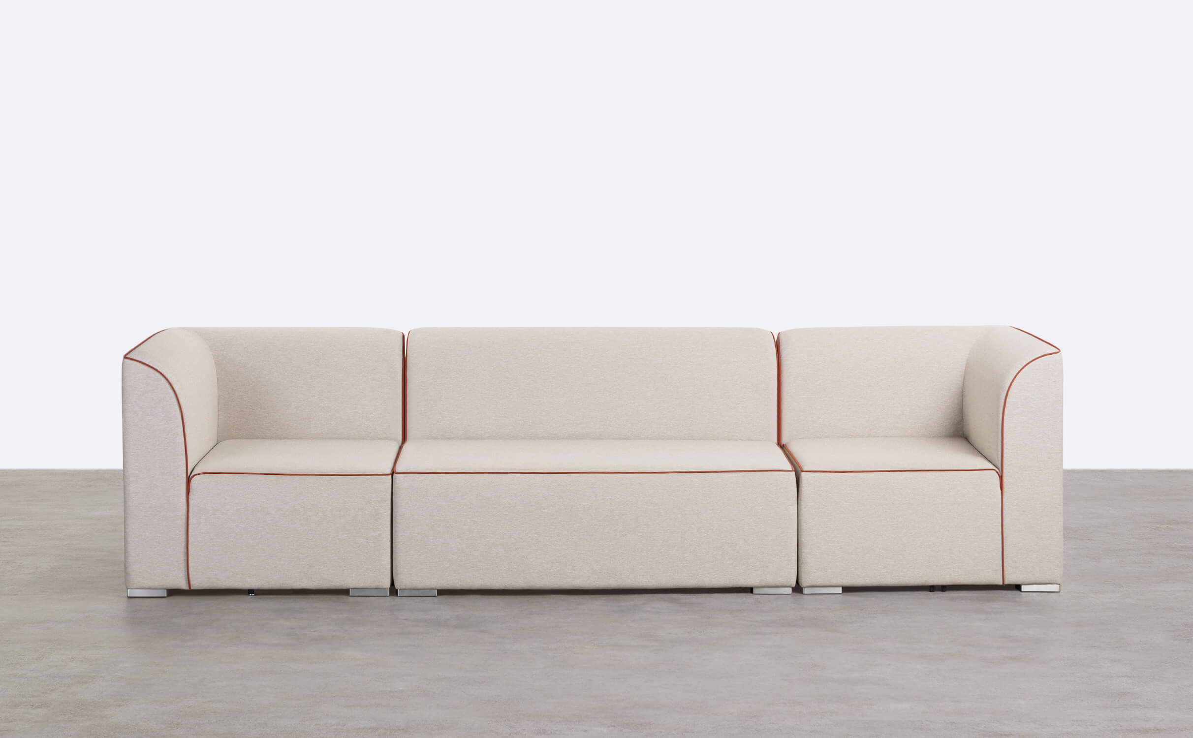 Modulares Gartensofa, 3-teilig, mit 2 Ecken und 2-Sitzer-Sofa aus Lagos-Stoff, Galeriebild 1
