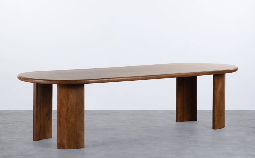Ovaler Esstisch aus Mangoholz (300x110 cm) Leno 
