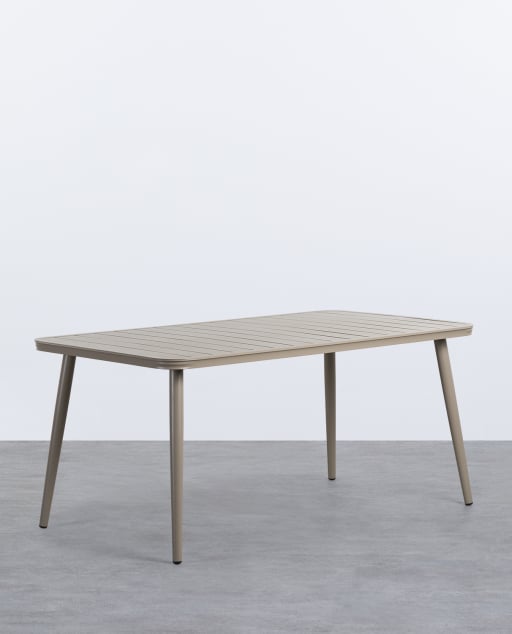 Rechteckiger Aluminium-Gartentisch (159x90 cm) Cancun - Braun Clay