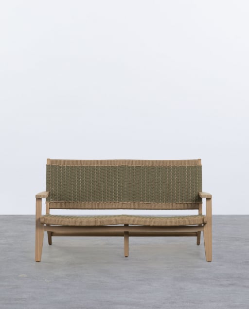 2-Sitzer-Gartensofa aus Akazienholz und Mirle-Seil