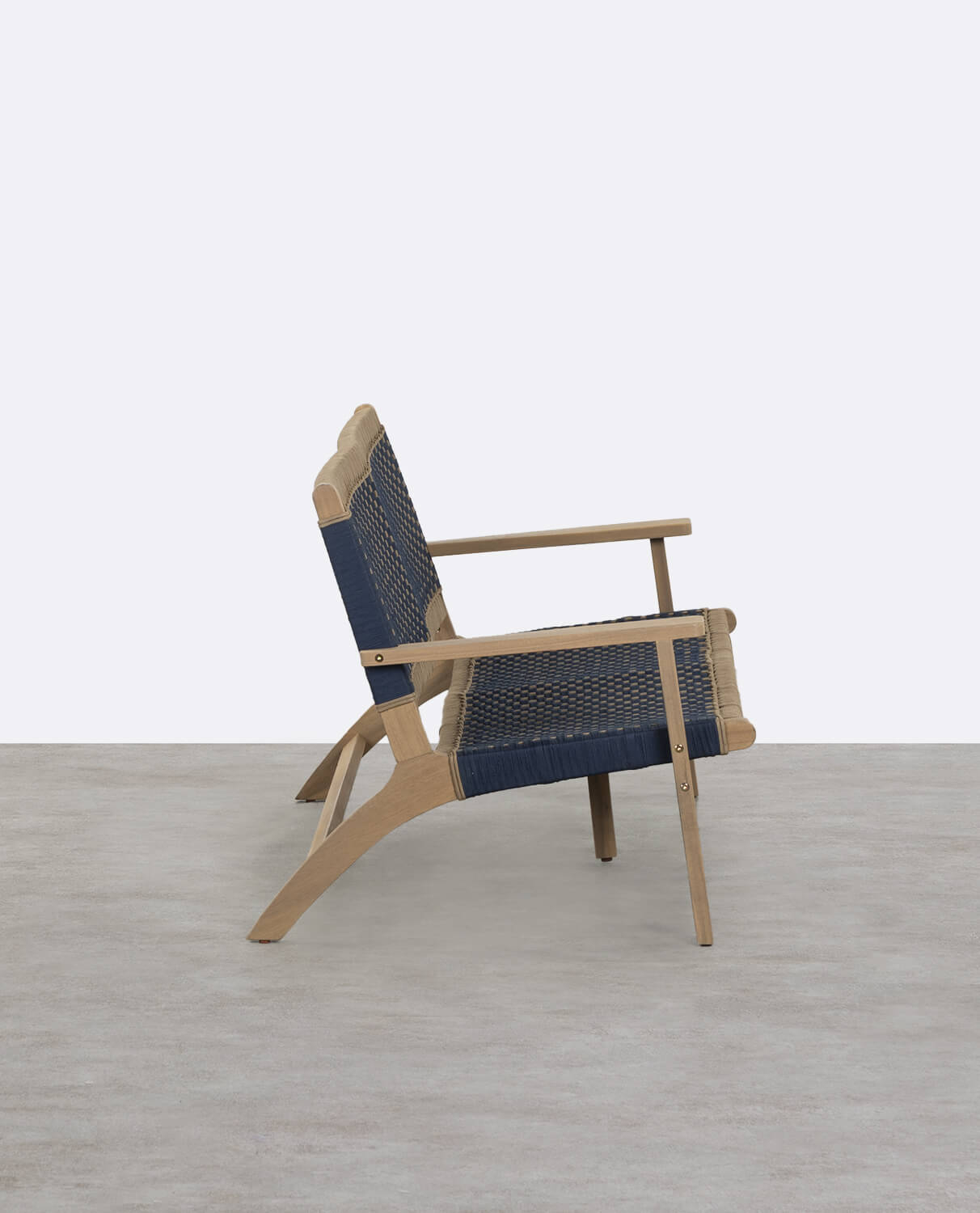 2-Sitzer-Gartensofa aus Akazienholz und Mirle-Seil , Galeriebild 2