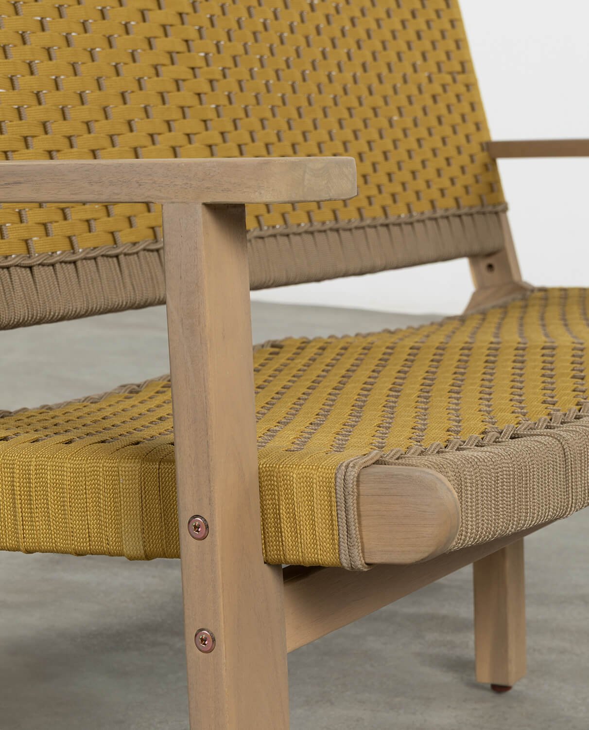 Gartenset mit 2-Sitzer-Sofa, 2 Sesseln und Couchtisch aus Akazienholz und Mirle Rope, Galeriebild 6