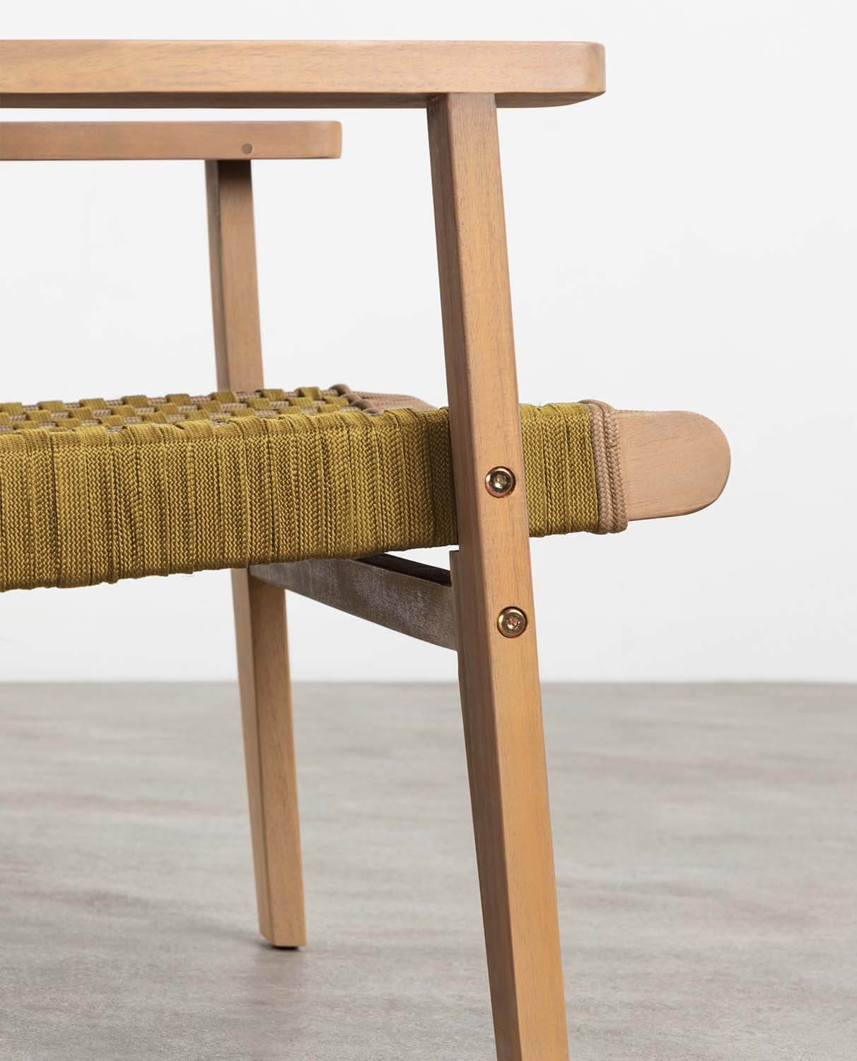 Gartenset mit 2-Sitzer-Sofa, 2 Sesseln und Couchtisch aus Akazienholz und Mirle Rope, Galeriebild 8