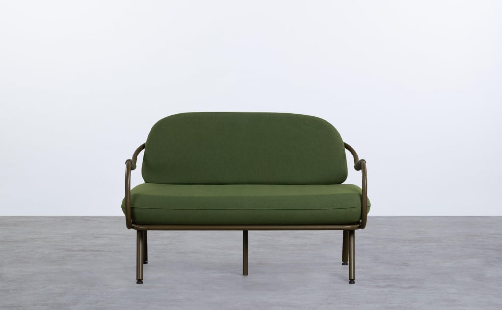 2-Sitzer-Gartensofa aus Metall und Stoff Xoan