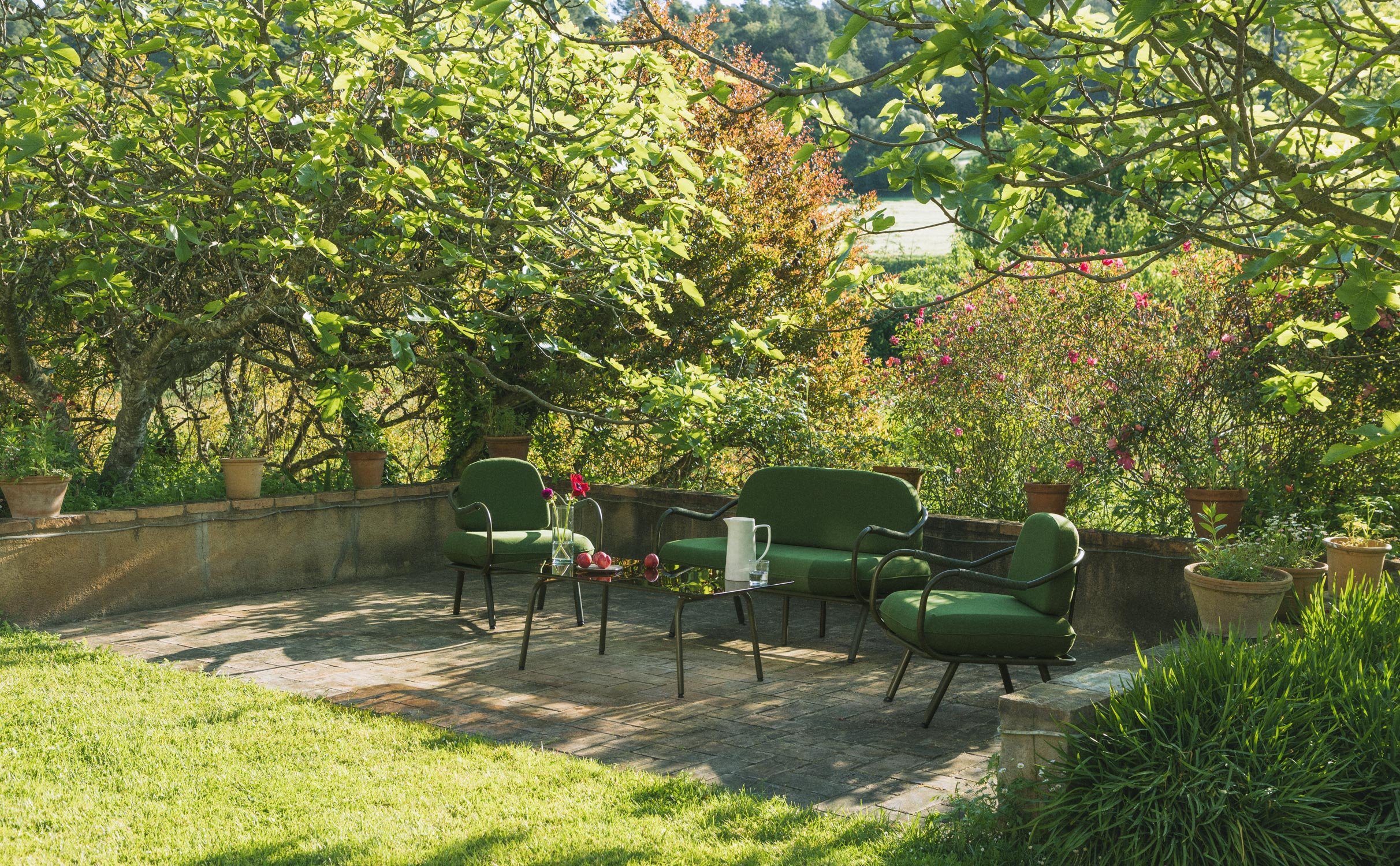 Gartenset aus Metall und gehärtetem Glas Xoan, Galeriebild 1