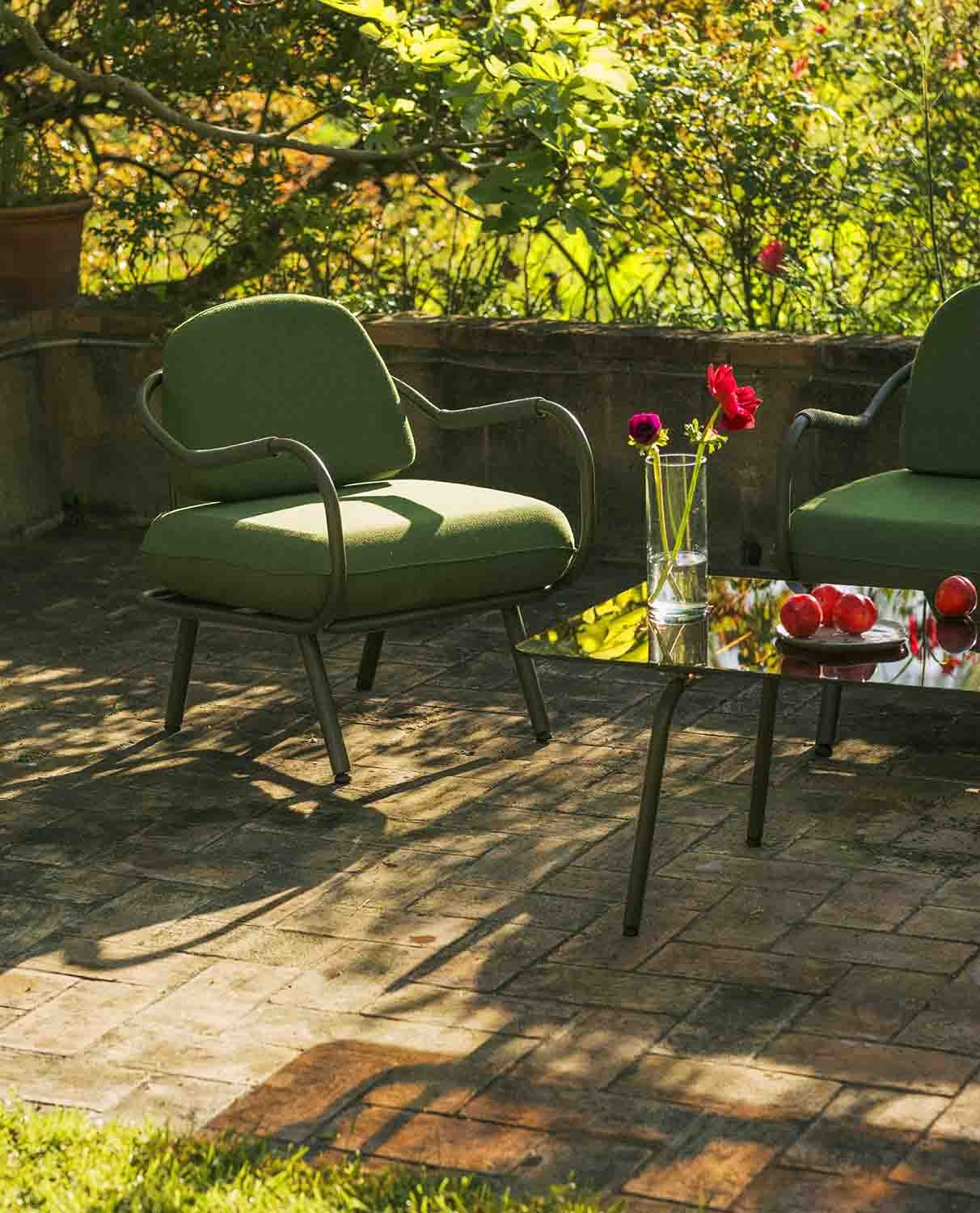 Xoan Gartenstuhl aus Metall und Stoff, Galeriebild 2