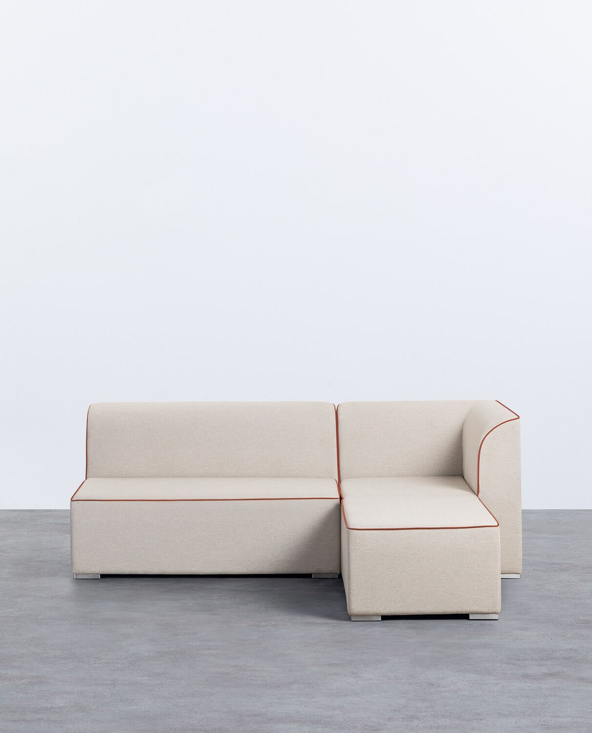 Modulares Gartensofa 2-teilig, 2-Sitzer-Sofa und Ecksofa mit Stoff-Pouf Lagos